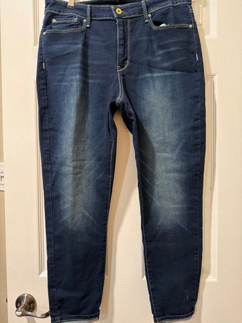 Signature By Levi Strauss High-Rise Ankle Skinny Jeans W32 Dark Wash